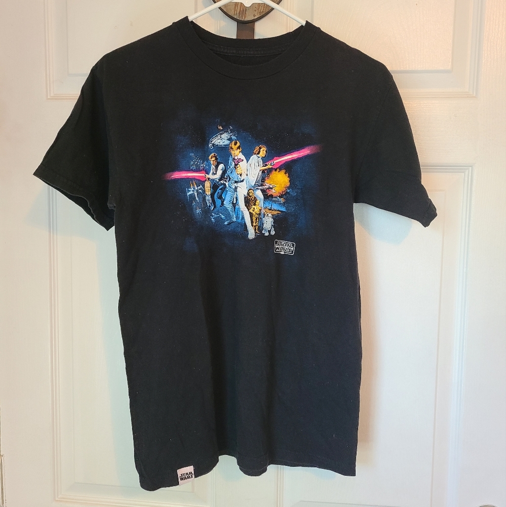 (1593) Van's Original Classic Star Wars Short Sleeve T-Shirt, Size: Small, Black